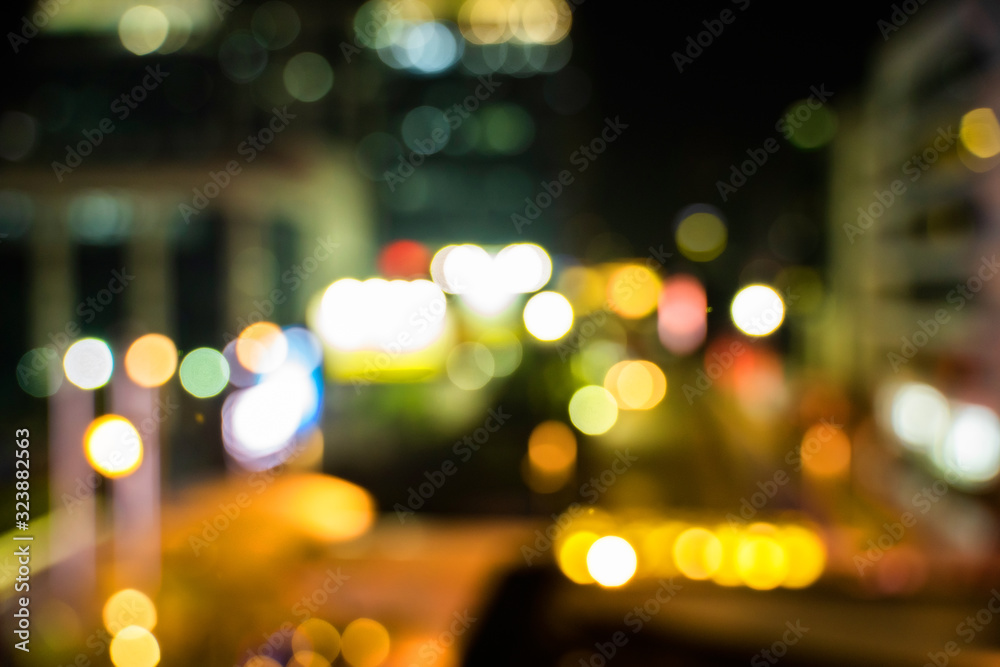 Abstract Light Bokeh Background at City Light