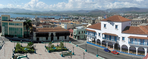 Photography Aerial view of Town Square , Santiago de Cuba , Cuba