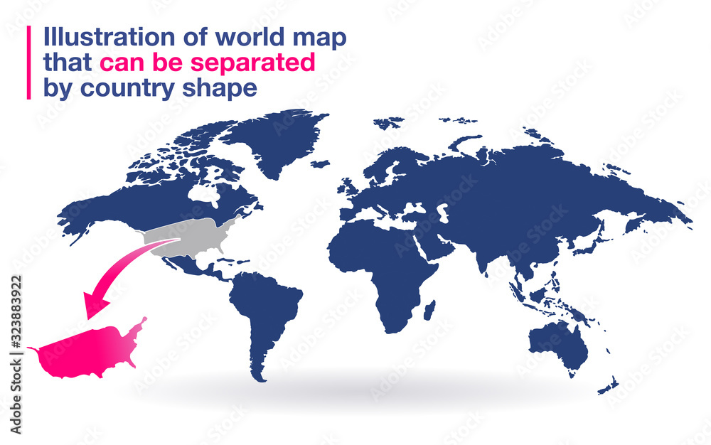 Naklejka premium 世界地図 高画質ベクター