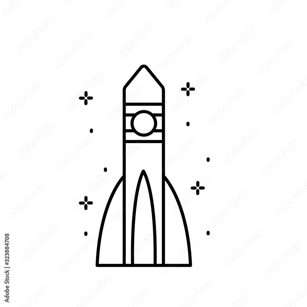 Spaceship icon. Simple line, outline vector of rocket icons for ui and ux, website or mobile application