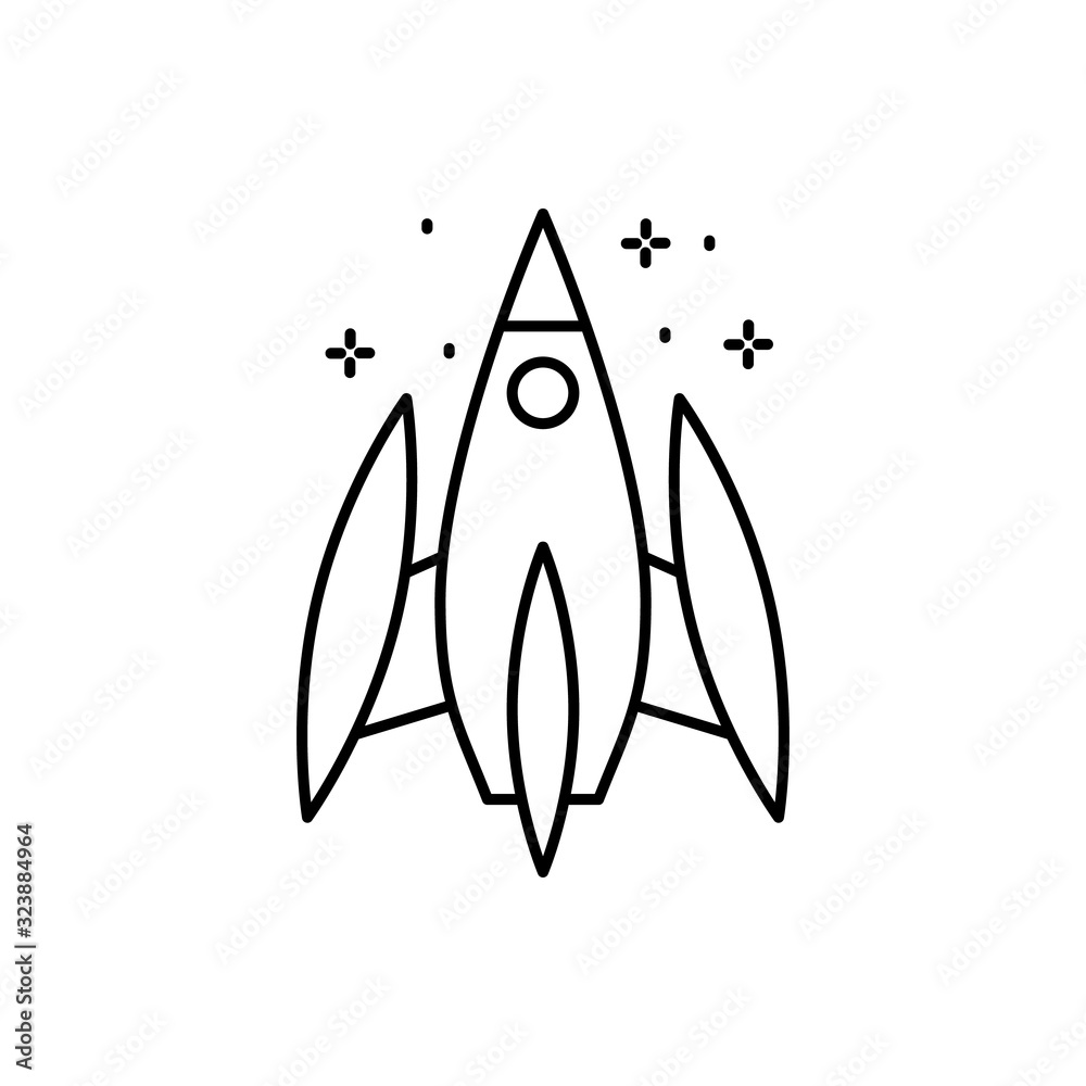 Spaceship icon. Simple line, outline vector of rocket icons for ui and ux, website or mobile application Spaceship icon. Simple line, outline vector of rocket icons for ui and ux, website or mobile application