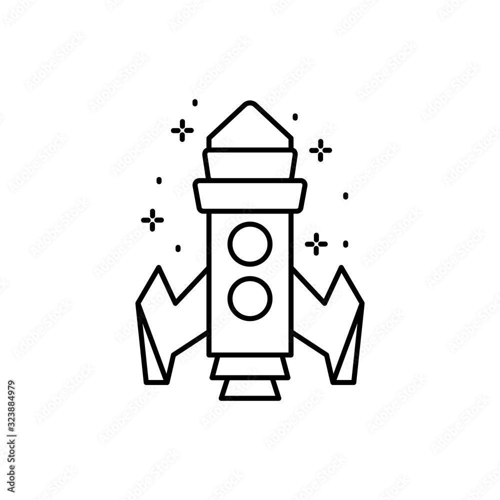 Spaceship icon. Simple line, outline vector of rocket icons for ui and ux, website or mobile application Spaceship icon. Simple line, outline vector of rocket icons for ui and ux, website or mobile application