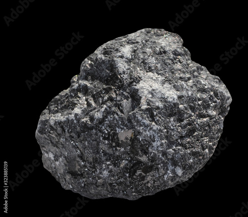 Natural specimen of Anthracite coal - metamorphic rock,