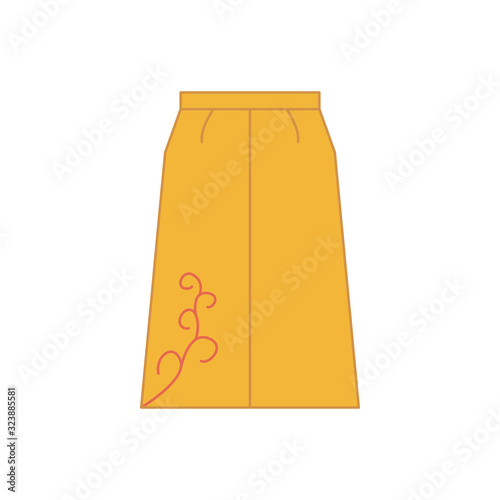 Skirt garment yellow icon. Simple outline colored vector of woman clothes icons for ui and ux, website or mobile application