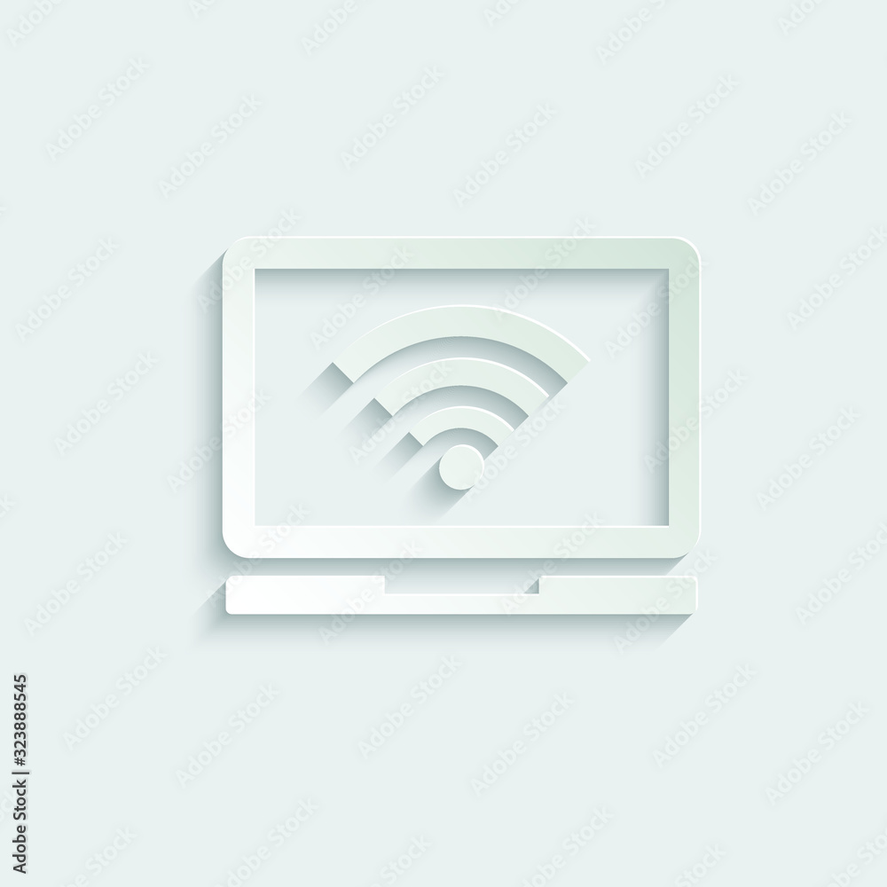 paper wi-fi icon.  internet icon vector