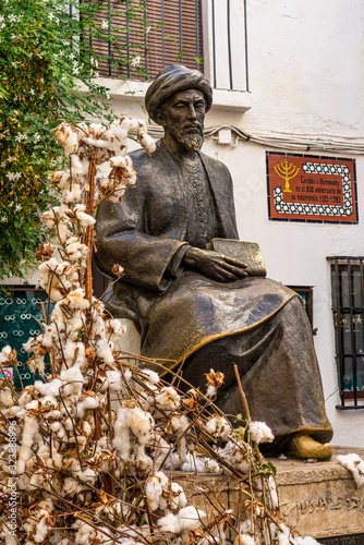 Statue of Ben Maimonides at Tiberiades square in Cordoba, Spain. photo