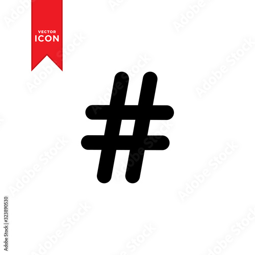 Hashtag icon vector. Hashtag mark design icon. Trendy design on white background.