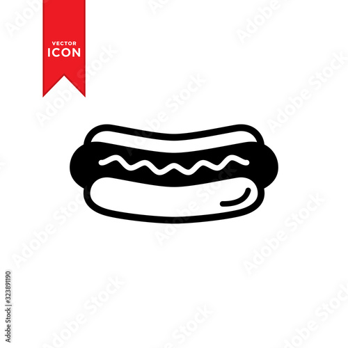 Hot dog icon vector. Simple design on trendy icon.