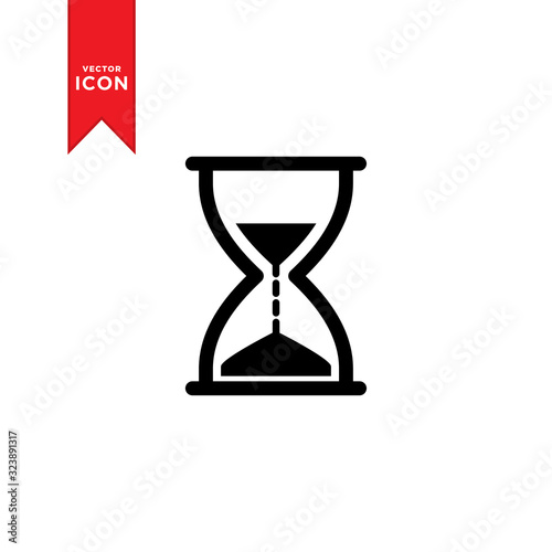 Hourglass icon vector. Flat design style on white background. Trendy logo illustration