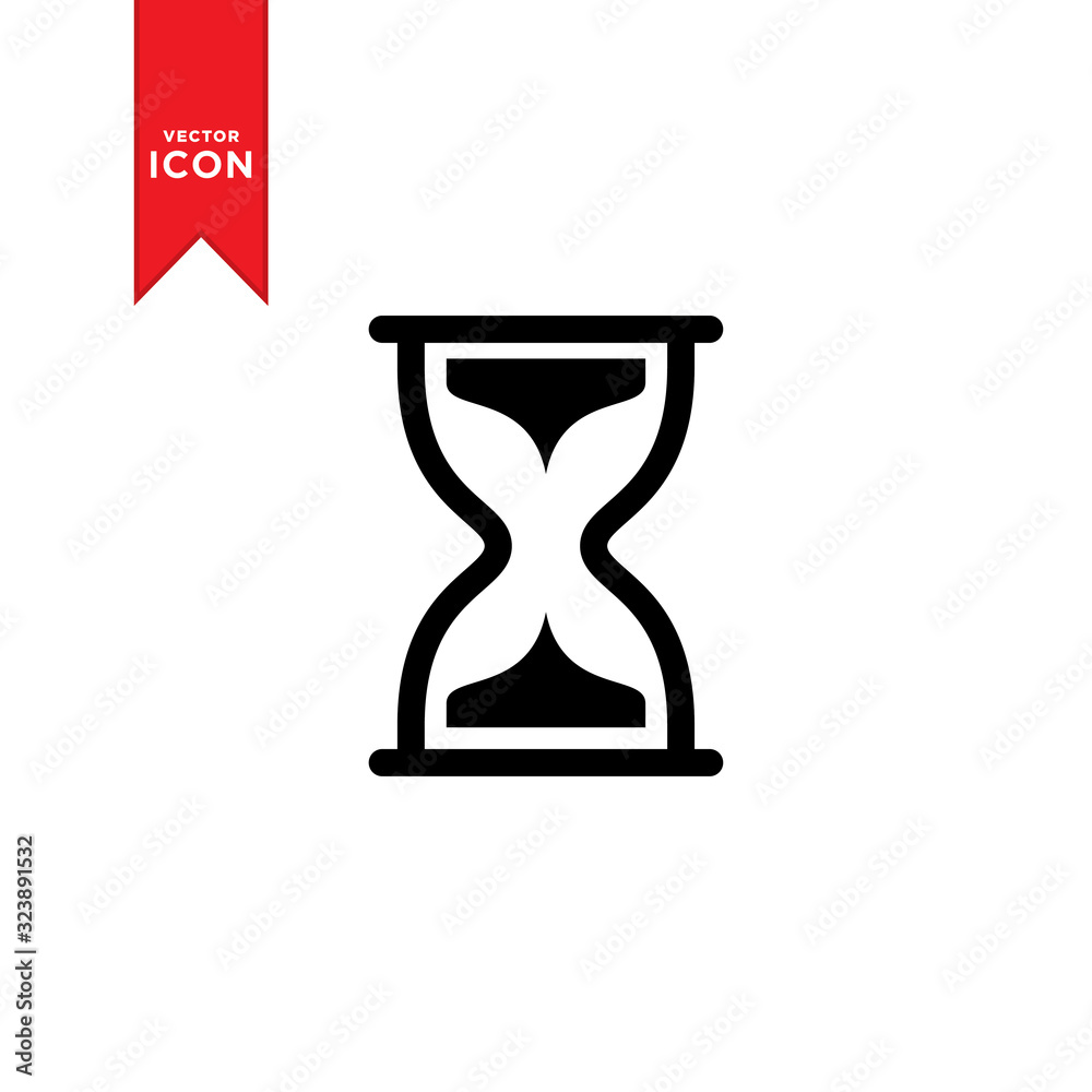 Hourglass icon vector. Flat design style on white background. Trendy logo illustration Hourglass icon vector. Flat design style on white background. Trendy logo illustration