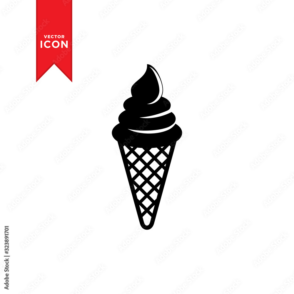 Ice cream icon vector. Ice cream symbol for web design. Simple design on