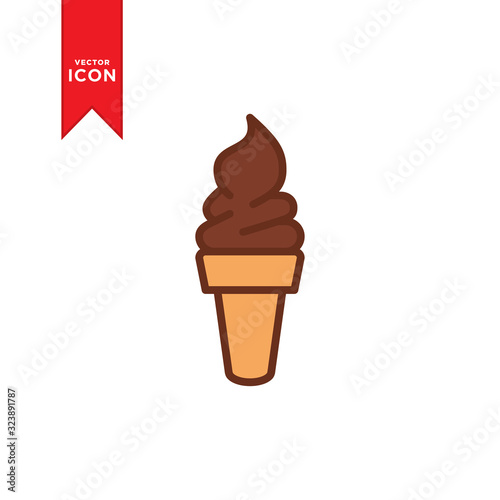 Ice cream icon vector. Ice cream symbol for web design. Simple design on