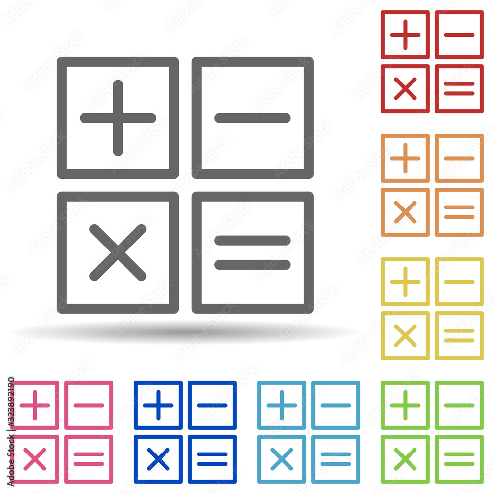 Mathematical elements of computation in multi color style icon. Simple thin line, outline vector of science icons for ui and ux, website or mobile application Mathematical elements of computation in multi color style icon. Simple thin line, outline vector of science icons for ui and ux, website or mobile application