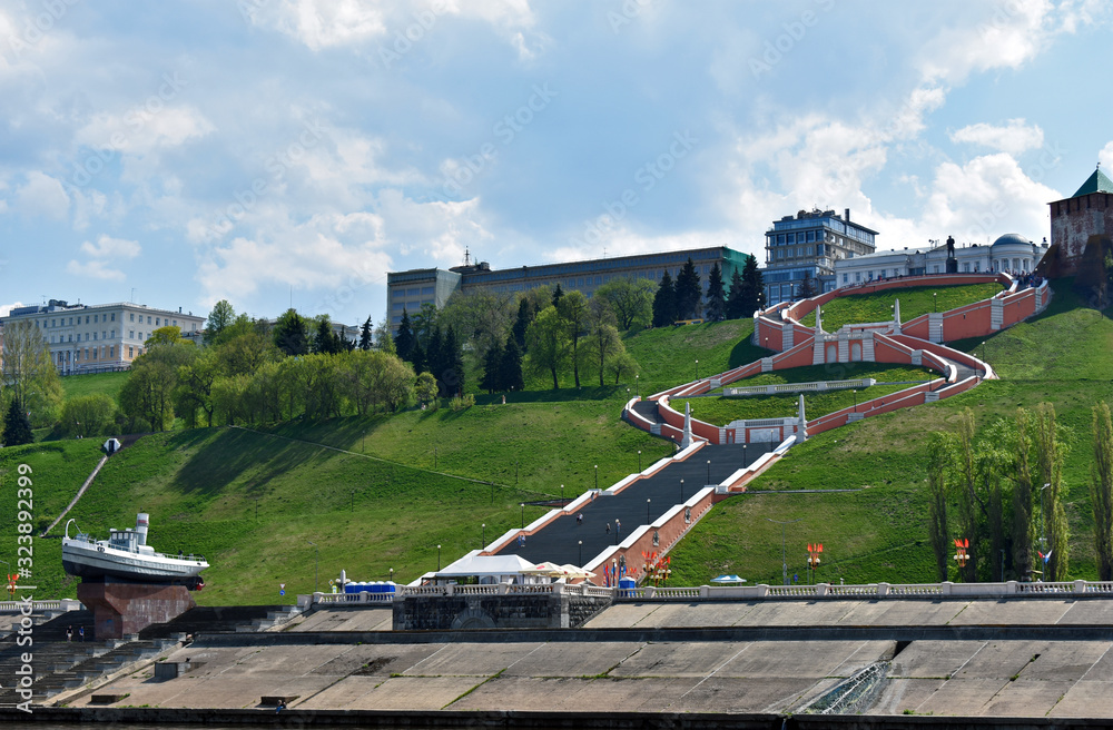 panorama of the city of Nizhny Novgorod. Russia. Chkalov stairs panorama of the city of Nizhny Novgorod. Russia. Chkalov stairs