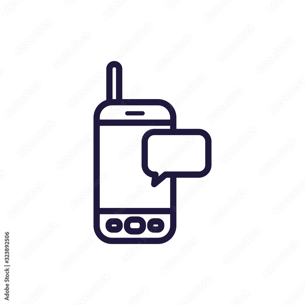 Isolated digital smartphone and bubble line style icon vector design Isolated digital smartphone and bubble line style icon vector design