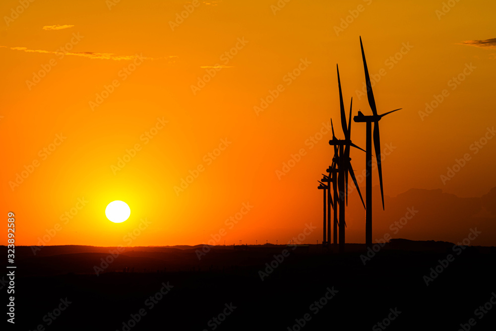 Obraz premium power lines at sunset