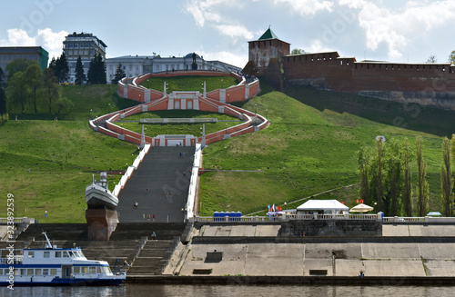 panorama of the city of Nizhny Novgorod. Russia. Chkalov stairs photo