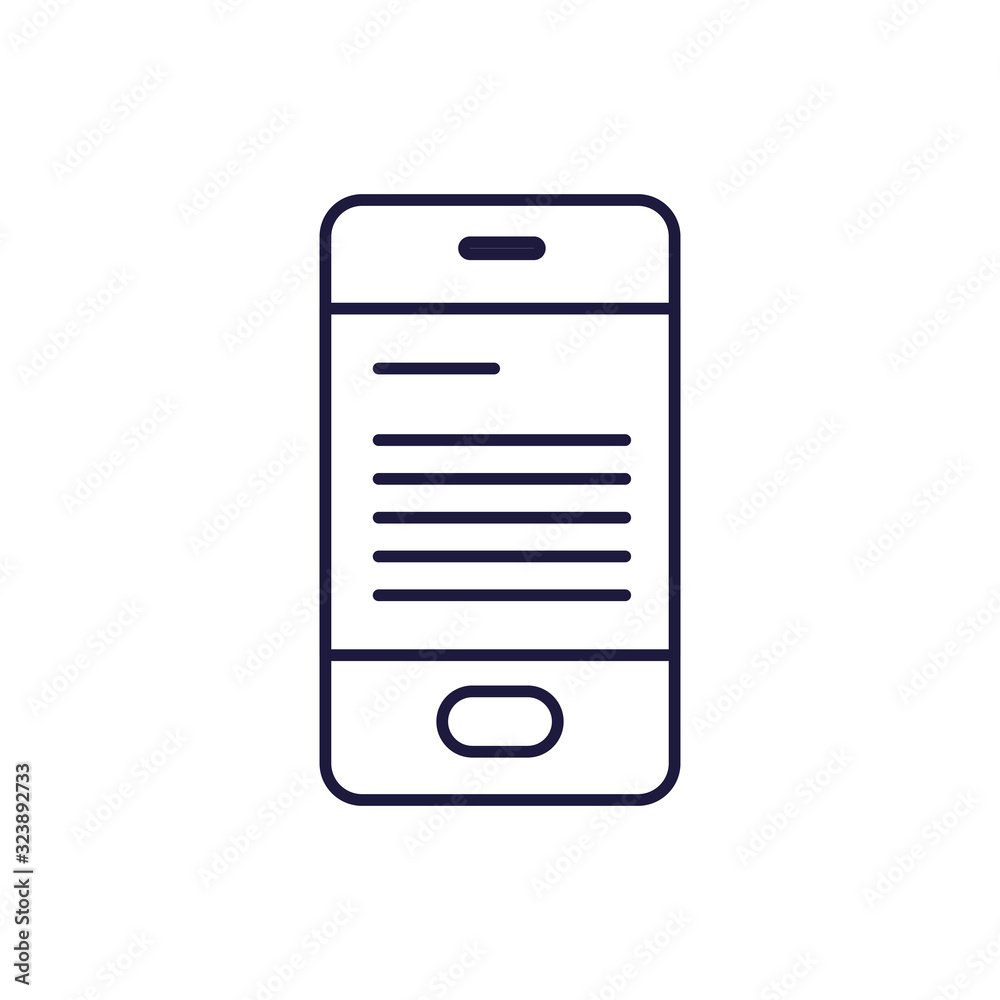 Isolated digital smartphone line style icon vector design Isolated digital smartphone line style icon vector design