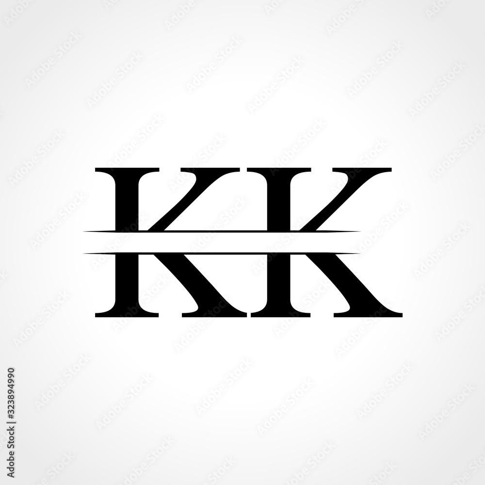 Initial KK letter Logo Design vector Illustration. Abstract Letter KK logo Design