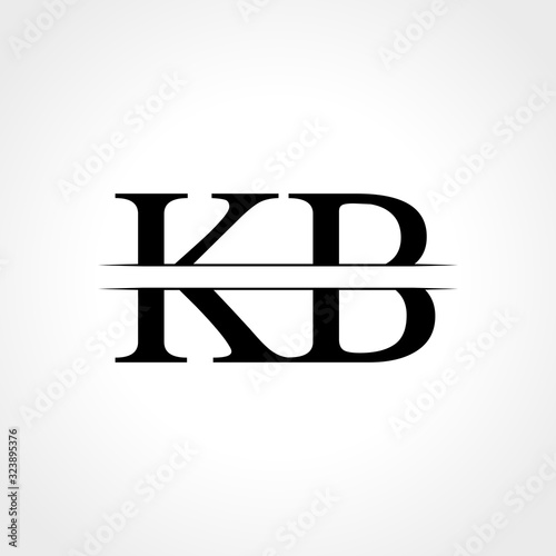 Initial KB letter Type Logo Design vector Illustration. Abstract Letter KB logo Design