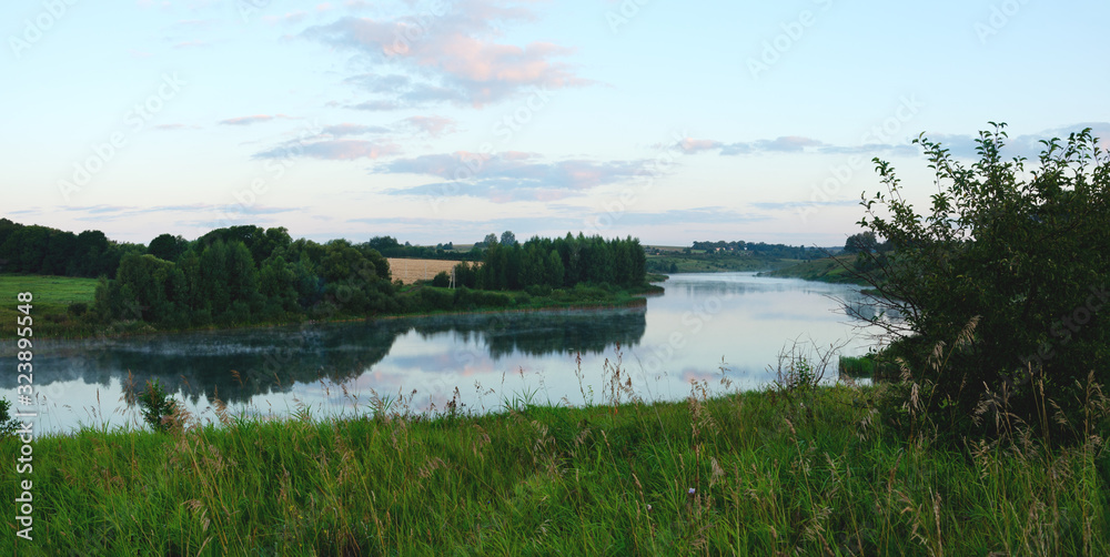 landscape with river and clouds landscape with river and clouds