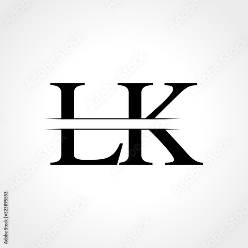 Initial LK letter Logo Design vector Template. Abstract Black Letter LK logo Design © Rana