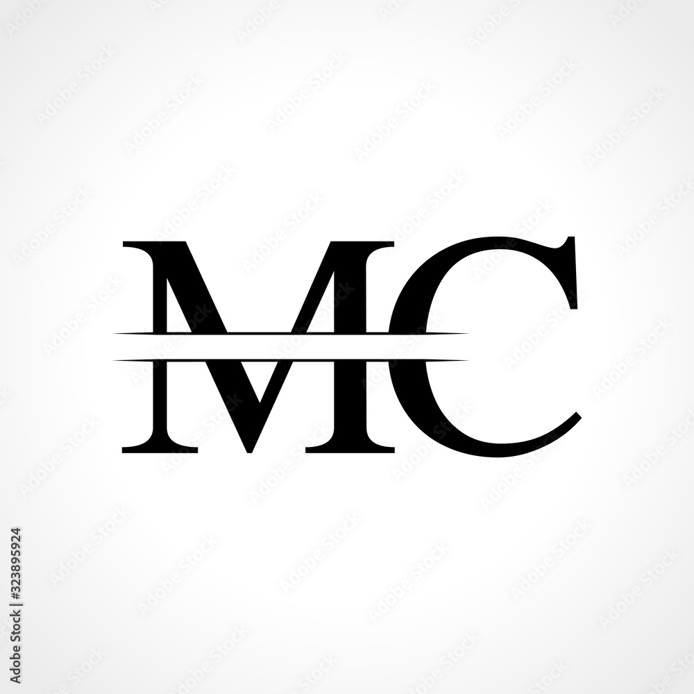 Initial MC letter Logo Design vector Template. Abstract Black Letter MC logo Design Initial MC letter Logo Design vector Template. Abstract Black Letter MC logo Design