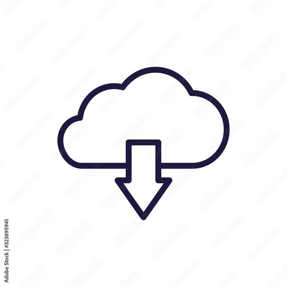 Isolated cloud computing line style icon vector design Isolated cloud computing line style icon vector design