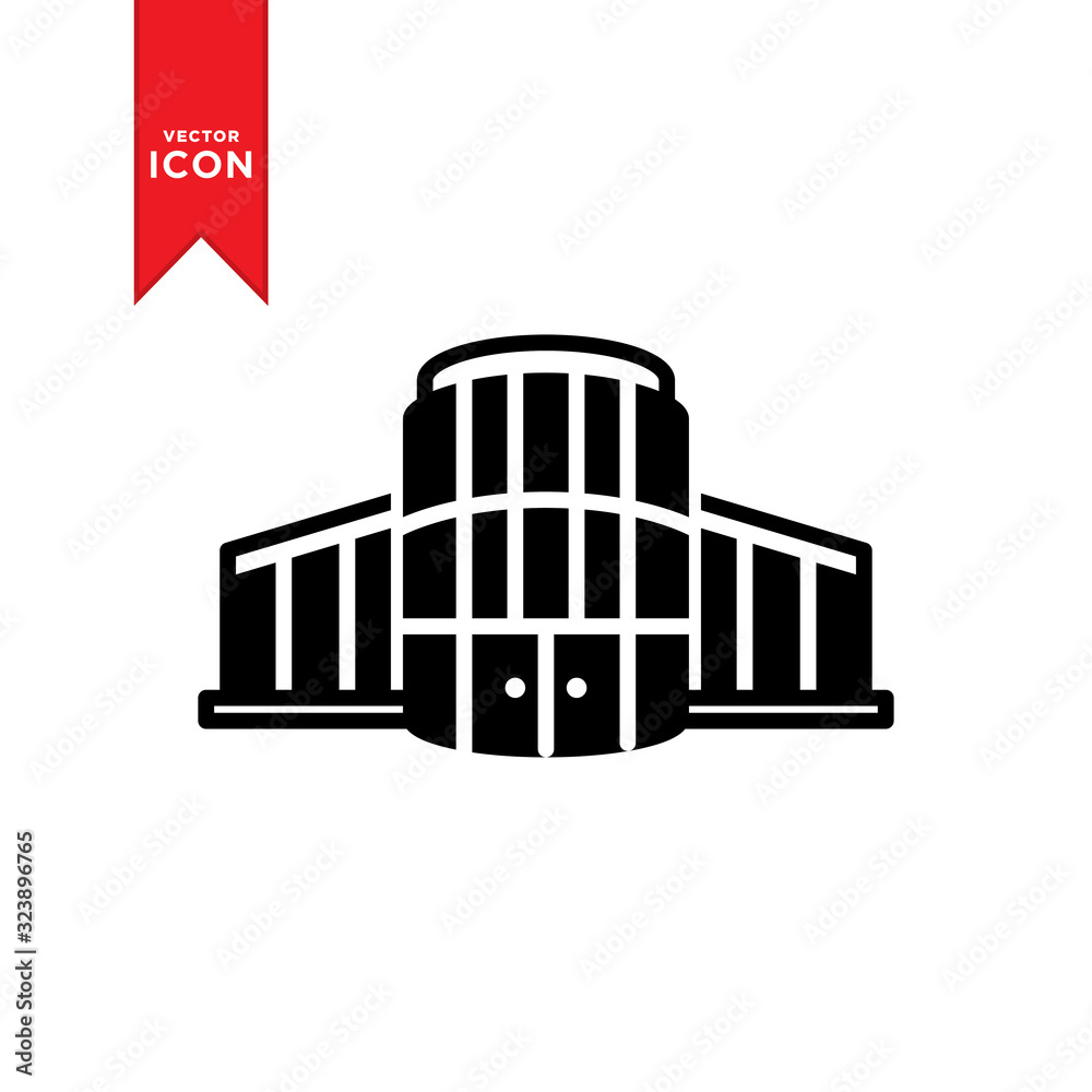 Mall icon vector. Shopping mall icon illustration. Trendy design on white background.