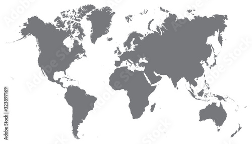 Fototapeta Naklejka Na Ścianę i Meble -  World map grey illustration high details