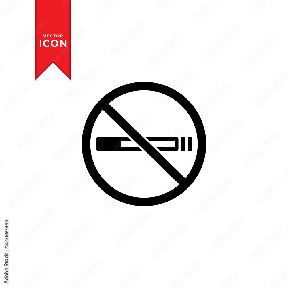 No smoking sign icon vector. Trendy design on white background. No smoking sign icon vector. Trendy design on white background.