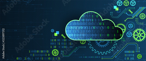 Web cloud technology, business abstract background.