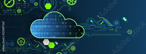 Web cloud technology, business abstract background.