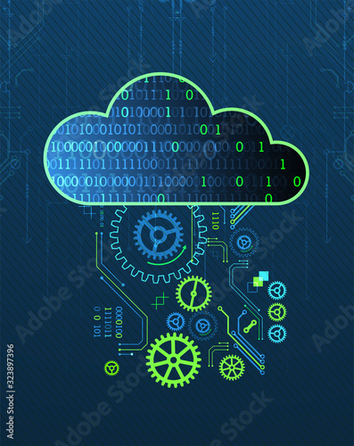 Web cloud technology, business abstract background.