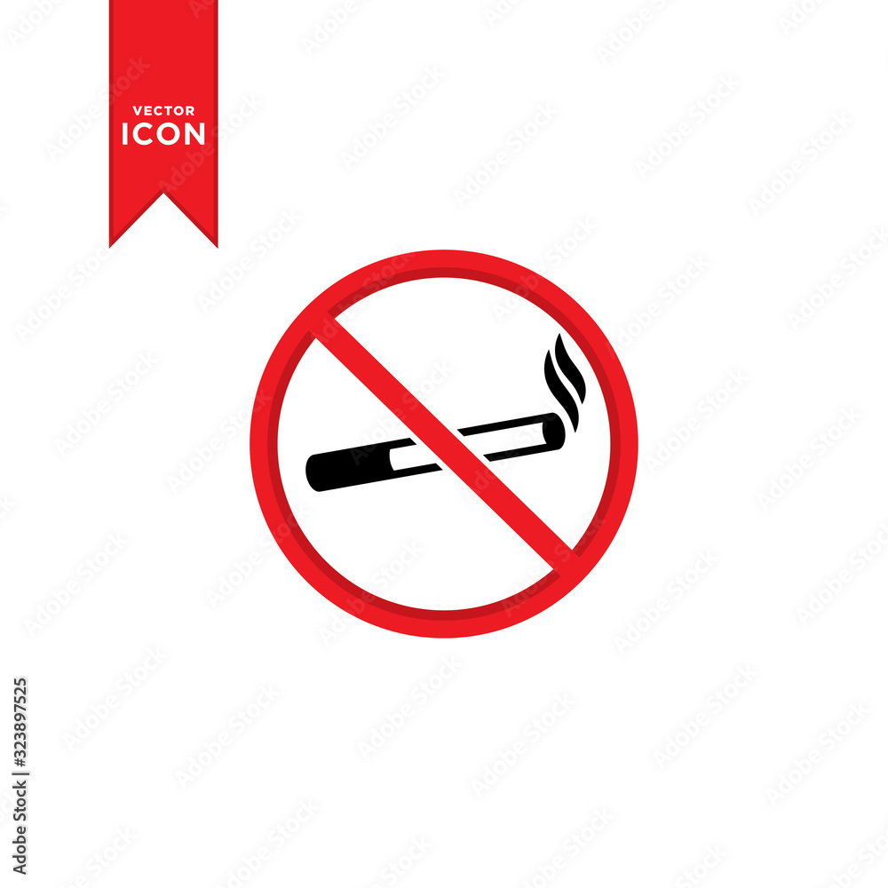 No smoking sign icon vector. Trendy design on white background. No smoking sign icon vector. Trendy design on white background.