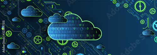 Web cloud technology, business abstract background.
