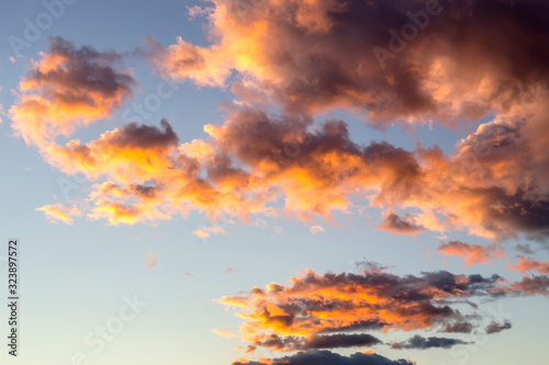 Background. Clouds at sunset
