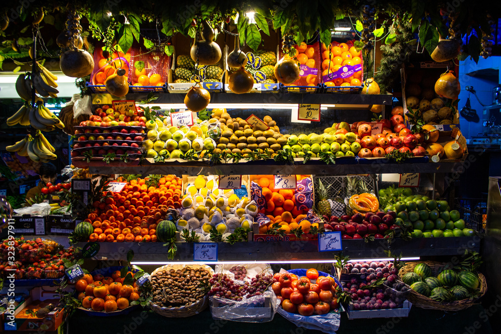 fruits and vegetables at the market