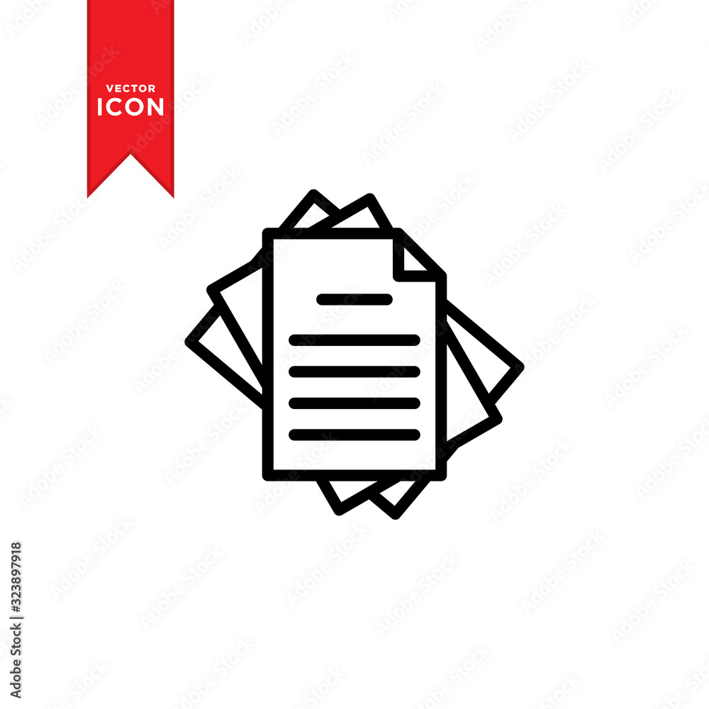 Paper icon vector. Line note paper design icon illustration. Paper icon vector. Line note paper design icon illustration.