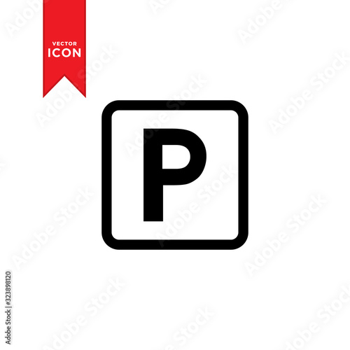 Free Download Parking sign icon vector. Parking traffic icon. Simple design on white background. - GFXLoad