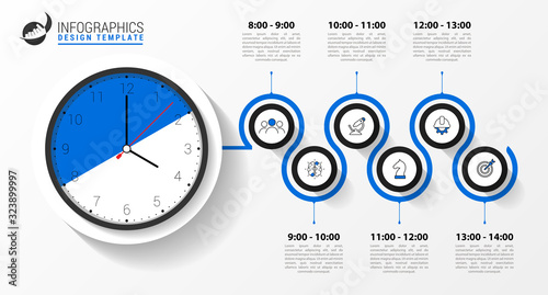 Infographic design template. Creative concept with 6 steps