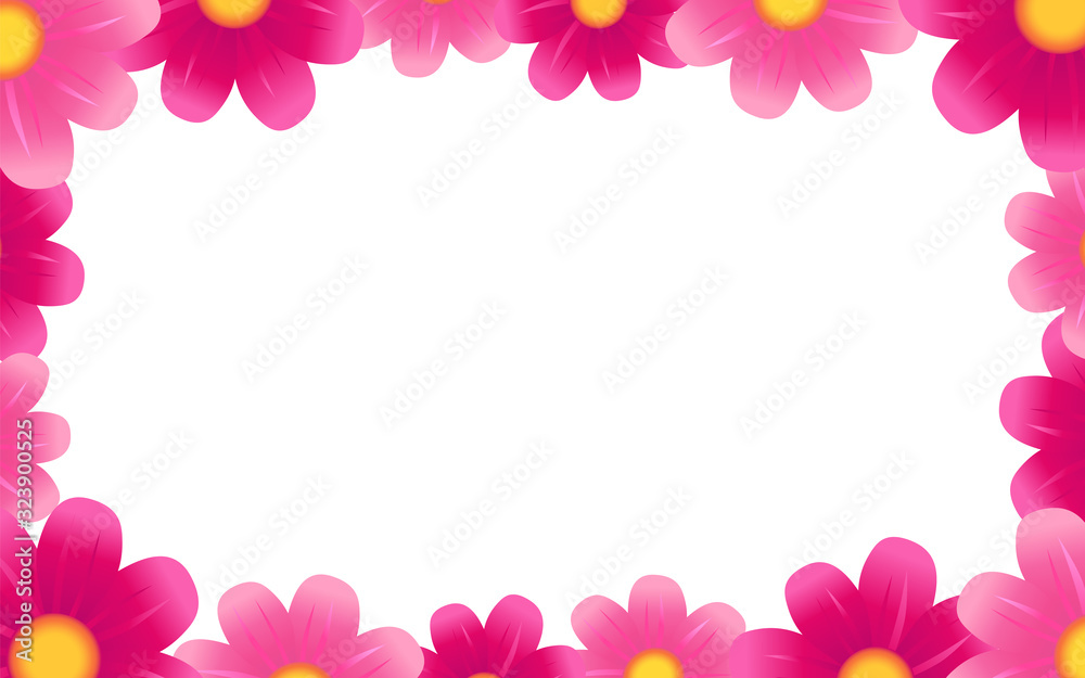 Beautiful pink flowers elegant background. Vector chamomile blossom decoration for Mother's day or sale shopping special offer banner. Best Mom ever greeting card