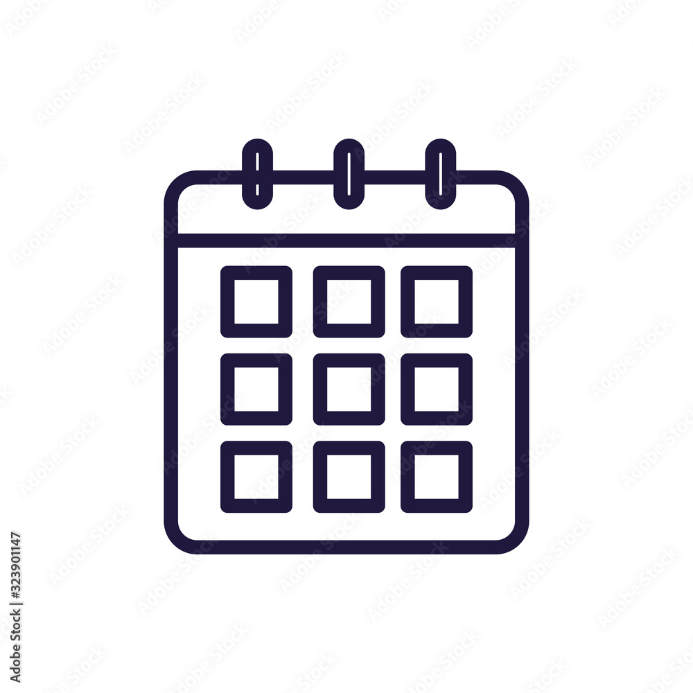 Isolated calendar line style icon vector design Isolated calendar line style icon vector design