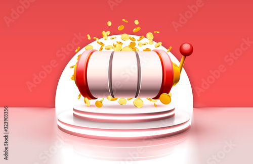 King slots 777 banner casino on the red background.
