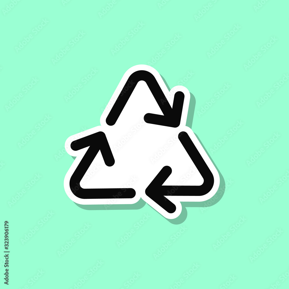 Raw material recycling sign sticker style icon. Simple thin line, outline, glyph, flat vector of wash icons for ui and ux, website or mobile application Raw material recycling sign sticker style icon. Simple thin line, outline, glyph, flat vector of wash icons for ui and ux, website or mobile application