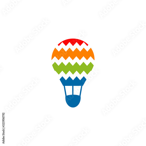 Hot air balloon icon logo design vector template