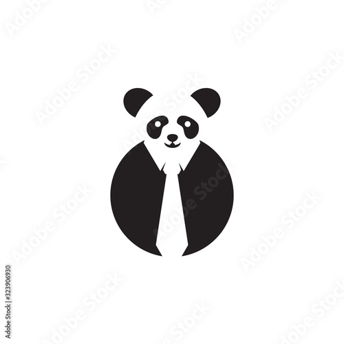 Panda icon logo design vector template