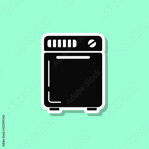 Washing machine semi-automatic sticker style icon. Simple thin line, outline, glyph, flat vector of wash icons for ui and ux, website or mobile application