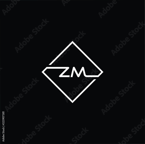 Free Download Outstanding professional elegant trendy awesome artistic black and white color ZM MZ initial based Alphabet icon logo. - GFXLoad