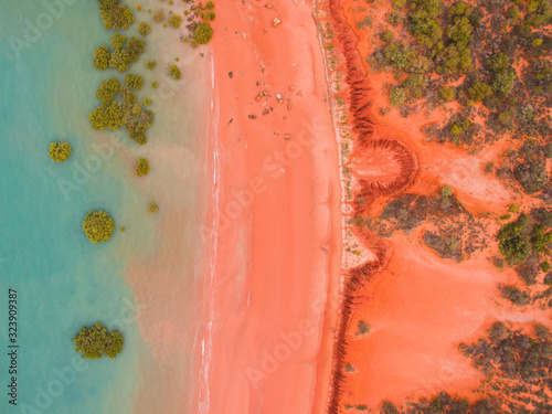 An aerial view of roebuck bay in broome western australia photo
